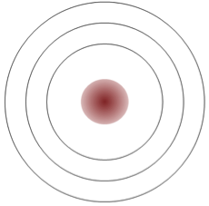 A Magnesium atom with no electrons filled in.