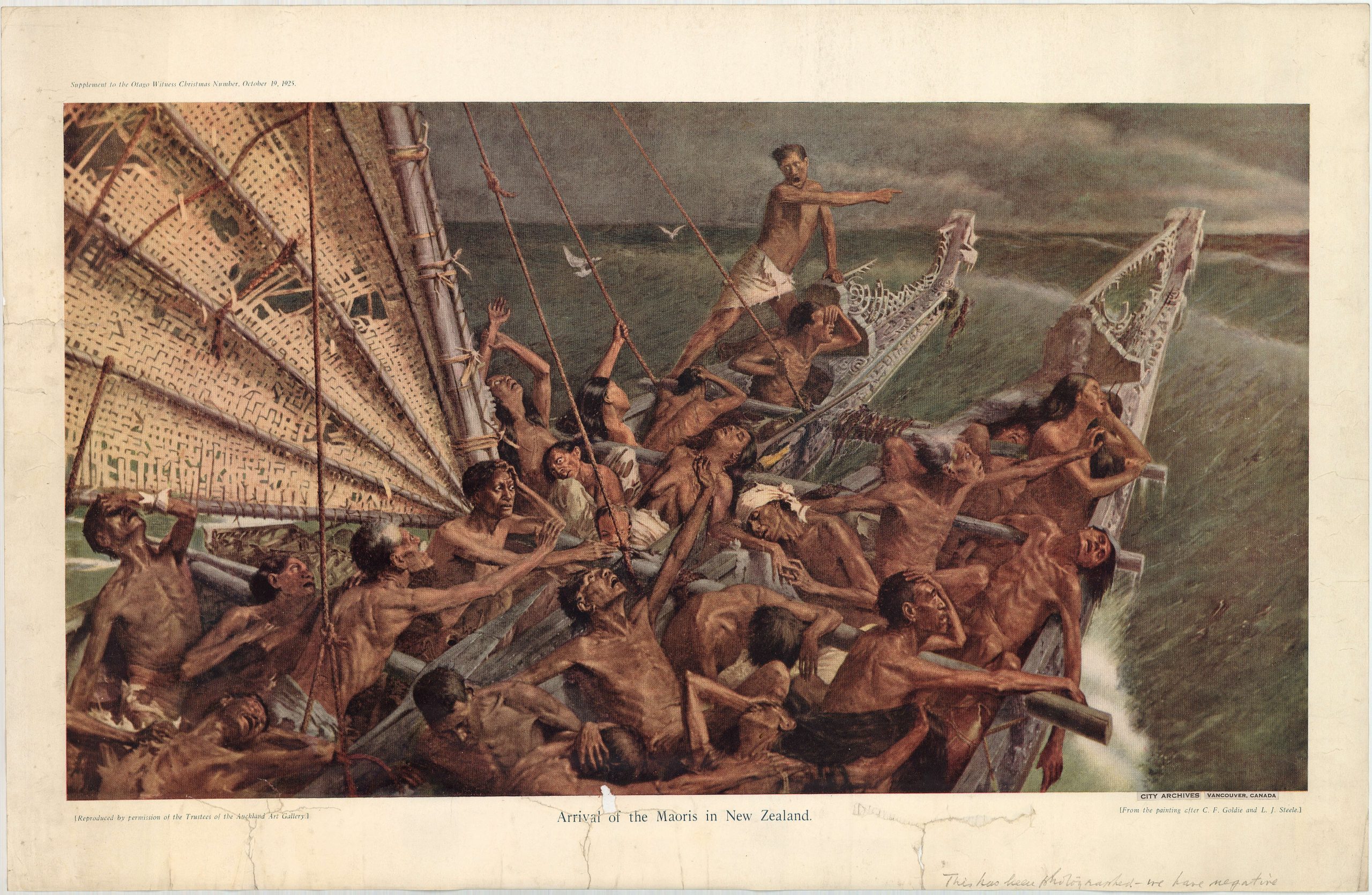 famous nineteenth-century image depicting the arrival of Maori in New Zealand
