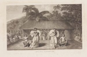 Illustration of a Tahitian dance performance